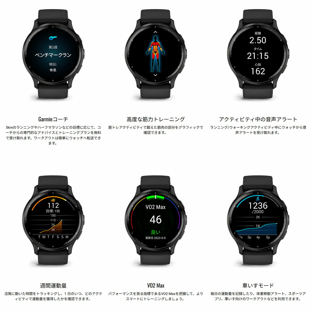 ガーミン GARMIN Venu 3 ヴェニュー 3 GPS スマートウォッチ ライフログ フィットネス 腕時計 メンズ レディース 010-02784-41 Black/Slate