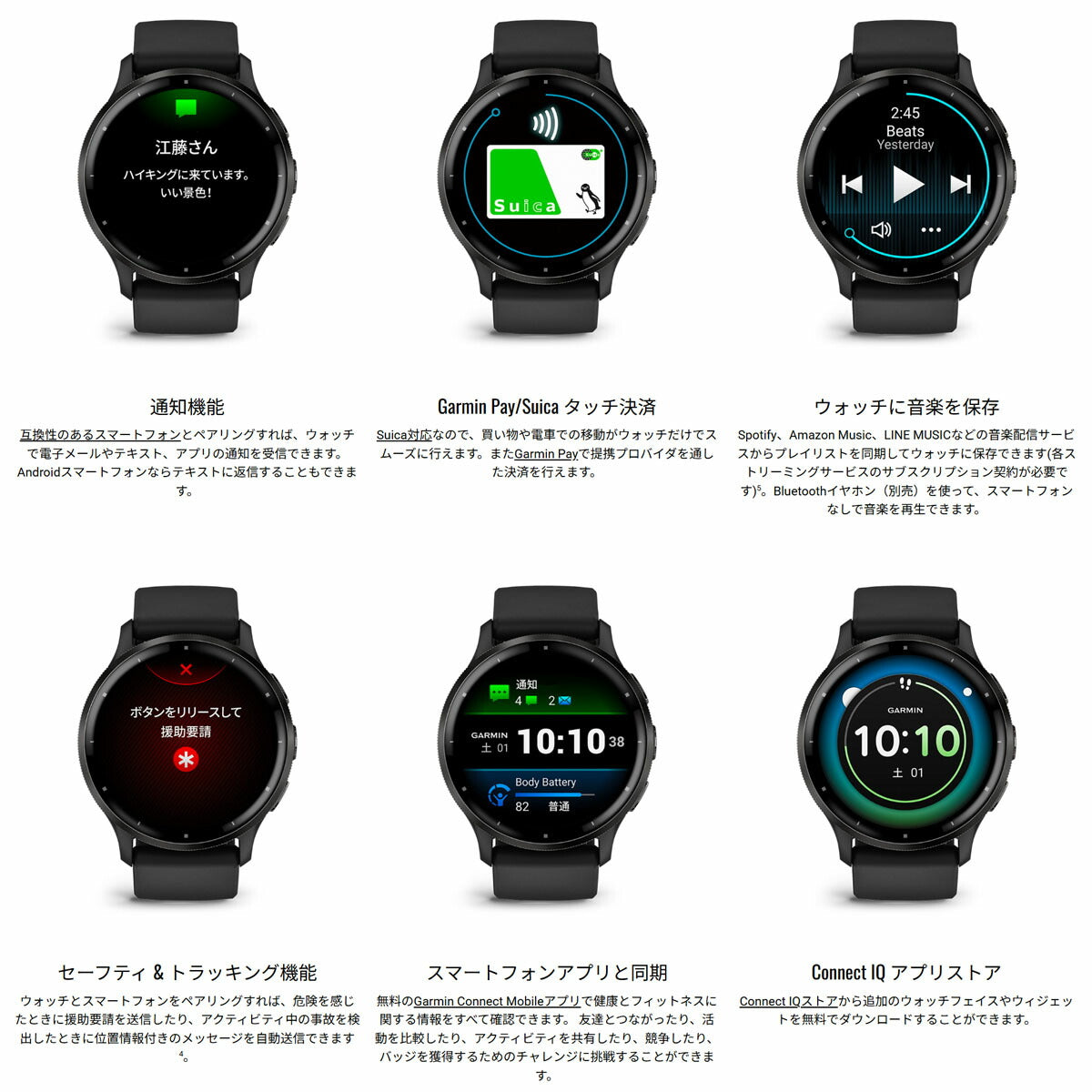 ガーミン GARMIN Venu 3 ヴェニュー 3 GPS スマートウォッチ ライフログ フィットネス 腕時計 メンズ レディース 010-02784-41 Black/Slate