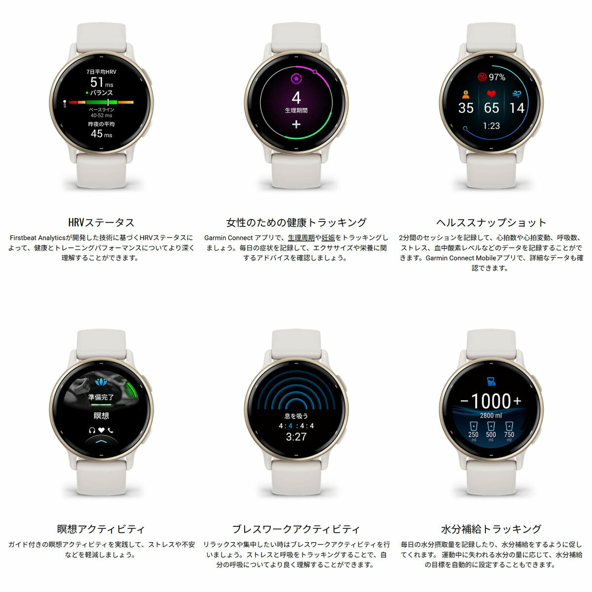 ガーミン GARMIN vivoactive 5 ヴィヴォアクティブ5 GPS スマートウォッチ ライフログ 010-02862-43 腕時計 メンズ レディース Orchid/Orchid Met