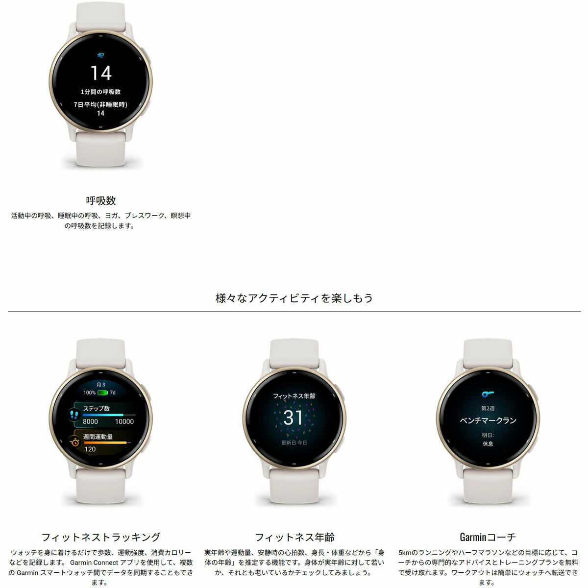 ガーミン GARMIN vivoactive 5 ヴィヴォアクティブ5 GPS スマートウォッチ ライフログ 010-02862-43 腕時計 メンズ レディース Orchid/Orchid Met