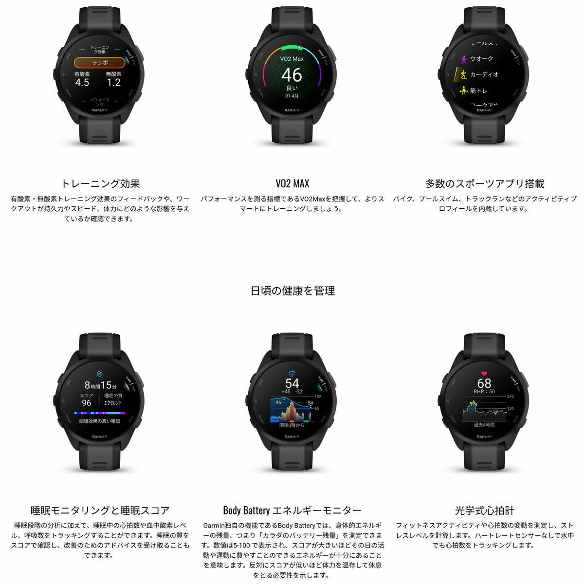 ガーミン GARMIN Forerunner 165 Music フォアランナー 165 ミュージック GPS ランニング スマートウォッチ 010-02863-90 腕時計 【2024 新作】