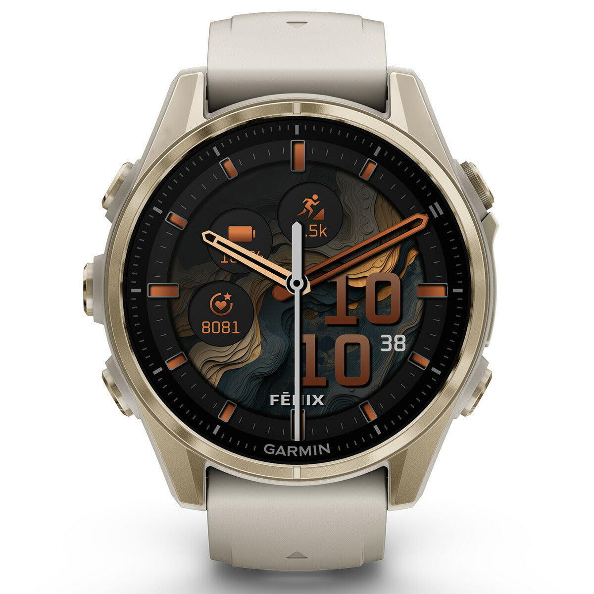 ガーミン GARMIN fenix 8 AMOLED 43mm フェニックス8 アモレッド 43ミリ GPS スマートウォッチ 腕時計 010-02903-16 Soft Gold / Fog Gray【2024 新作】