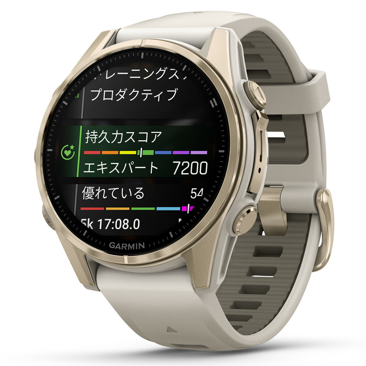 ガーミン GARMIN fenix 8 AMOLED 43mm フェニックス8 アモレッド 43ミリ GPS スマートウォッチ 腕時計 010-02903-16 Soft Gold / Fog Gray【2024 新作】
