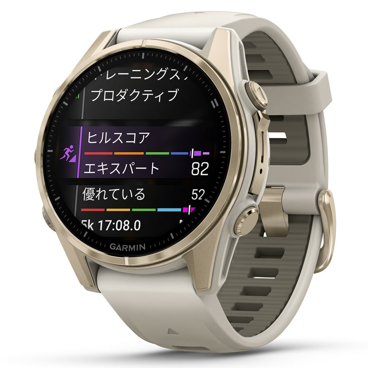 ガーミン GARMIN fenix 8 AMOLED 43mm フェニックス8 アモレッド 43ミリ GPS スマートウォッチ 腕時計 010-02903-16 Soft Gold / Fog Gray【2024 新作】