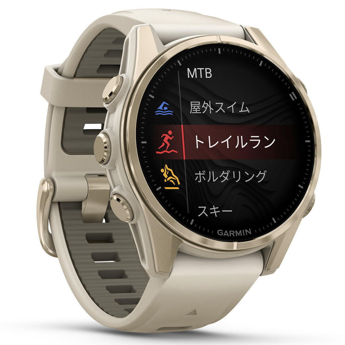 ガーミン GARMIN fenix 8 AMOLED 43mm フェニックス8 アモレッド 43ミリ GPS スマートウォッチ 腕時計 010-02903-16 Soft Gold / Fog Gray【2024 新作】
