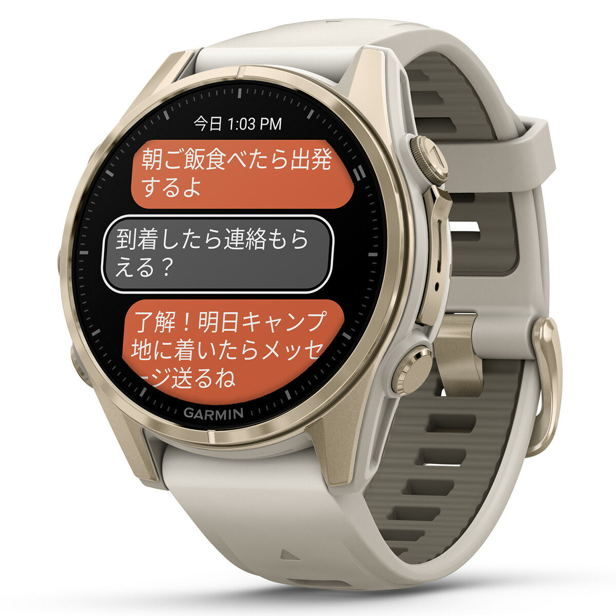 ガーミン GARMIN fenix 8 AMOLED 43mm フェニックス8 アモレッド 43ミリ GPS スマートウォッチ 腕時計 010-02903-16 Soft Gold / Fog Gray【2024 新作】