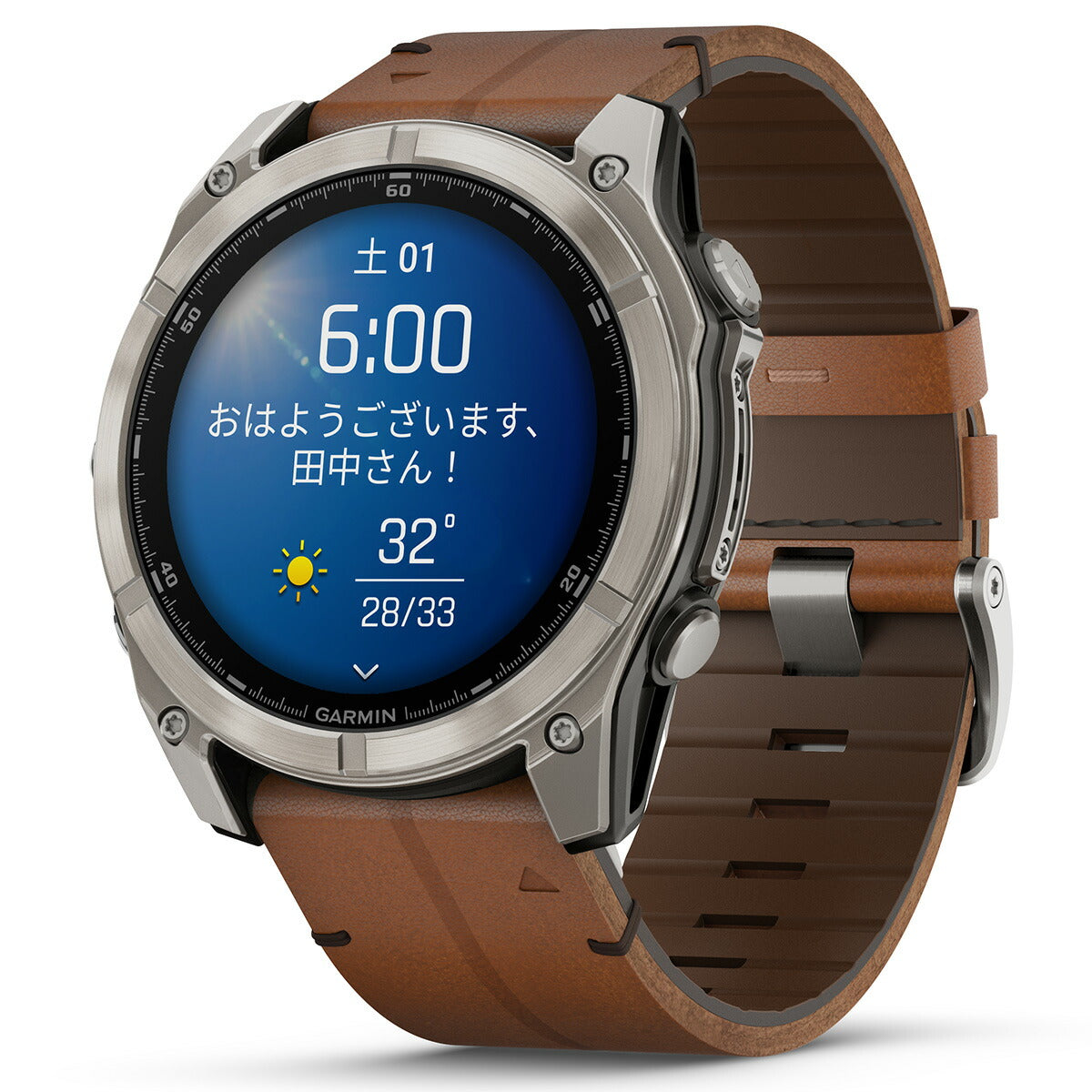 ガーミン GARMIN fenix 8 AMOLED 51mm フェニックス8 アモレッド 51ミリ GPS スマートウォッチ 腕時計 010-02905-81 Ti / Leather Band【2024 新作】