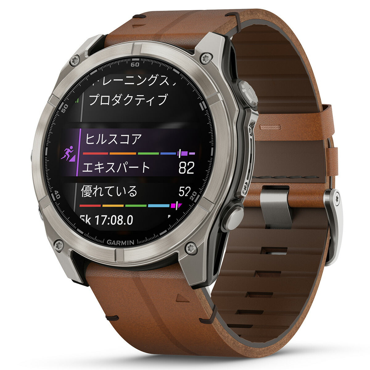 ガーミン GARMIN fenix 8 AMOLED 51mm フェニックス8 アモレッド 51ミリ GPS スマートウォッチ 腕時計 010-02905-81 Ti / Leather Band【2024 新作】