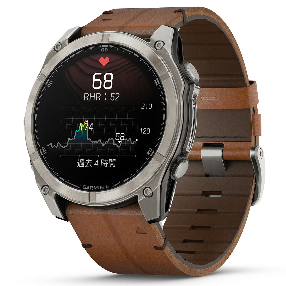ガーミン GARMIN fenix 8 AMOLED 51mm フェニックス8 アモレッド 51ミリ GPS スマートウォッチ 腕時計 010-02905-81 Ti / Leather Band【2024 新作】