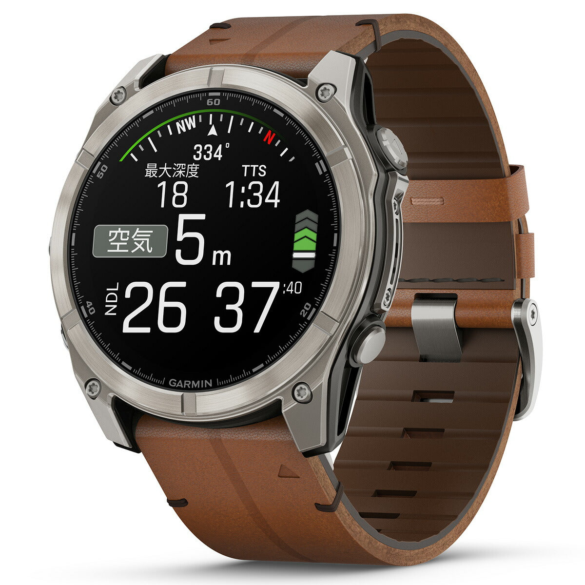 ガーミン GARMIN fenix 8 AMOLED 51mm フェニックス8 アモレッド 51ミリ GPS スマートウォッチ 腕時計 010-02905-81 Ti / Leather Band【2024 新作】