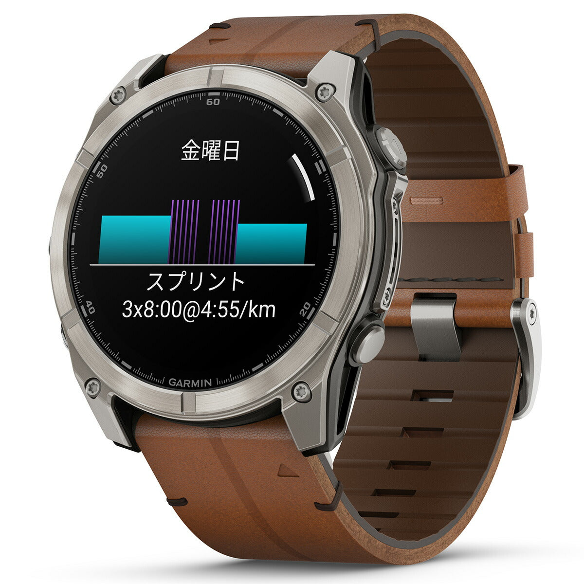 ガーミン GARMIN fenix 8 AMOLED 51mm フェニックス8 アモレッド 51ミリ GPS スマートウォッチ 腕時計 010-02905-81 Ti / Leather Band【2024 新作】