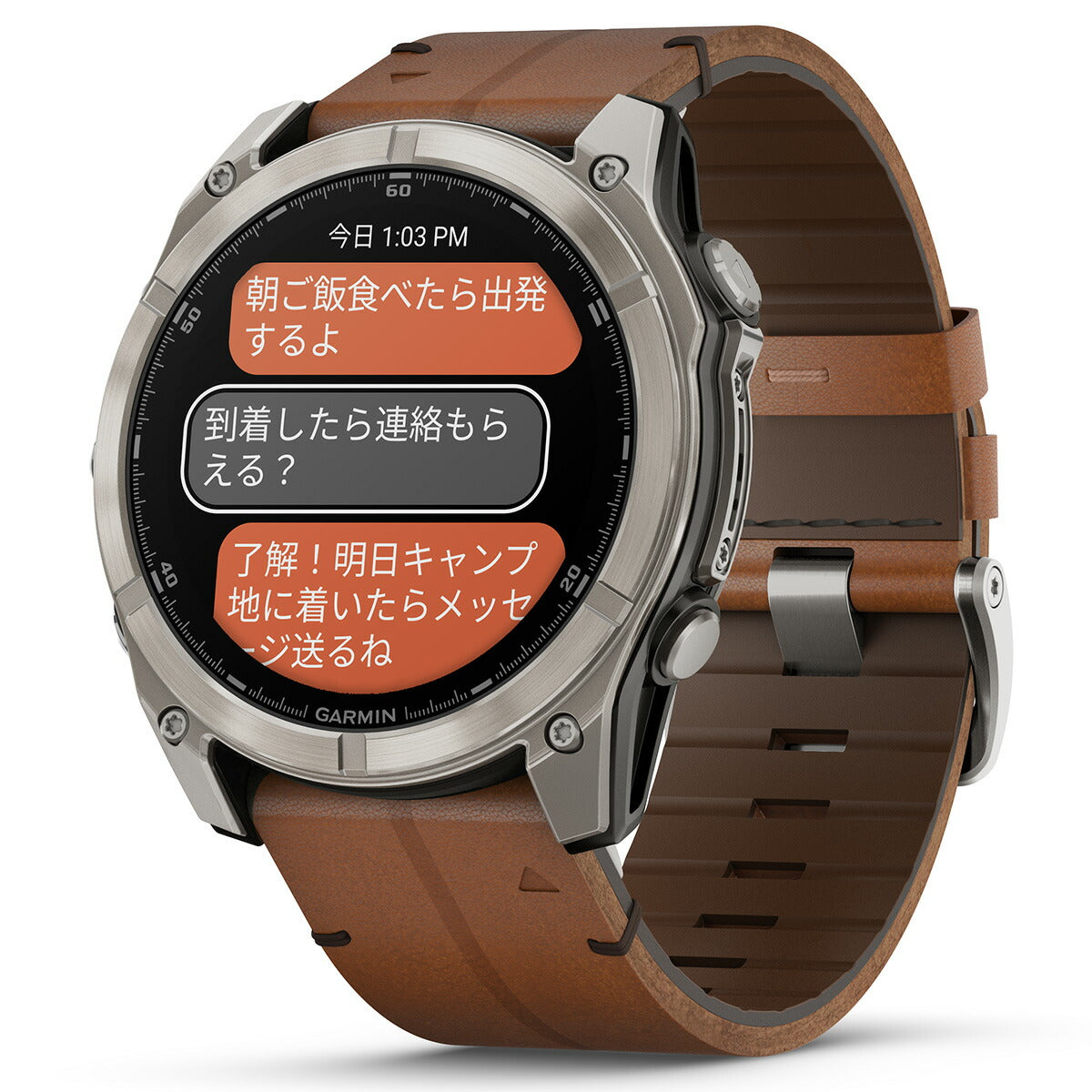 ガーミン GARMIN fenix 8 AMOLED 51mm フェニックス8 アモレッド 51ミリ GPS スマートウォッチ 腕時計 010-02905-81 Ti / Leather Band【2024 新作】