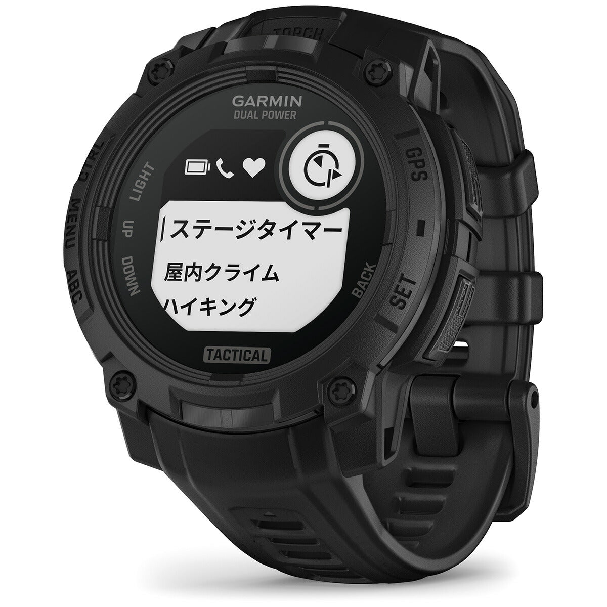 ガーミン GARMIN Instinct 3 Tactical Dual Power 45mm インスティンクト3 タクティカル デュアルパワー GPS スマートウォッチ アウトドア 腕時計 010-02934-80 Black【2025 新作】