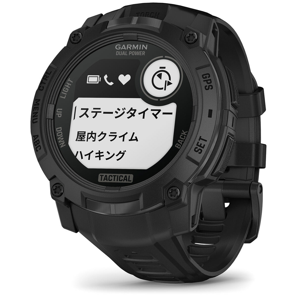 ガーミン GARMIN Instinct 3 Tactical Dual Power 50mm インスティンクト3 タクティカル デュアルパワー GPS スマートウォッチ アウトドア 腕時計 010-02935-80 Black【2025 新作】