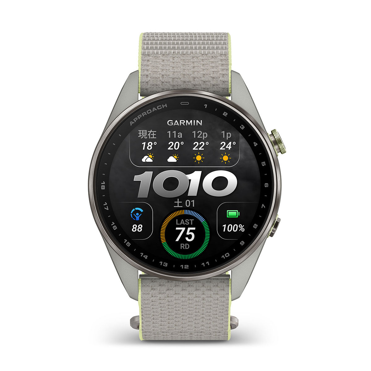 ガーミン GARMIN Approach S72 47mm アプローチエス72 GPS スマートウォッチ ゴルフ 腕時計 メンズ レディース 010-04148-41 Fog Gray/Citron【2026 新作】