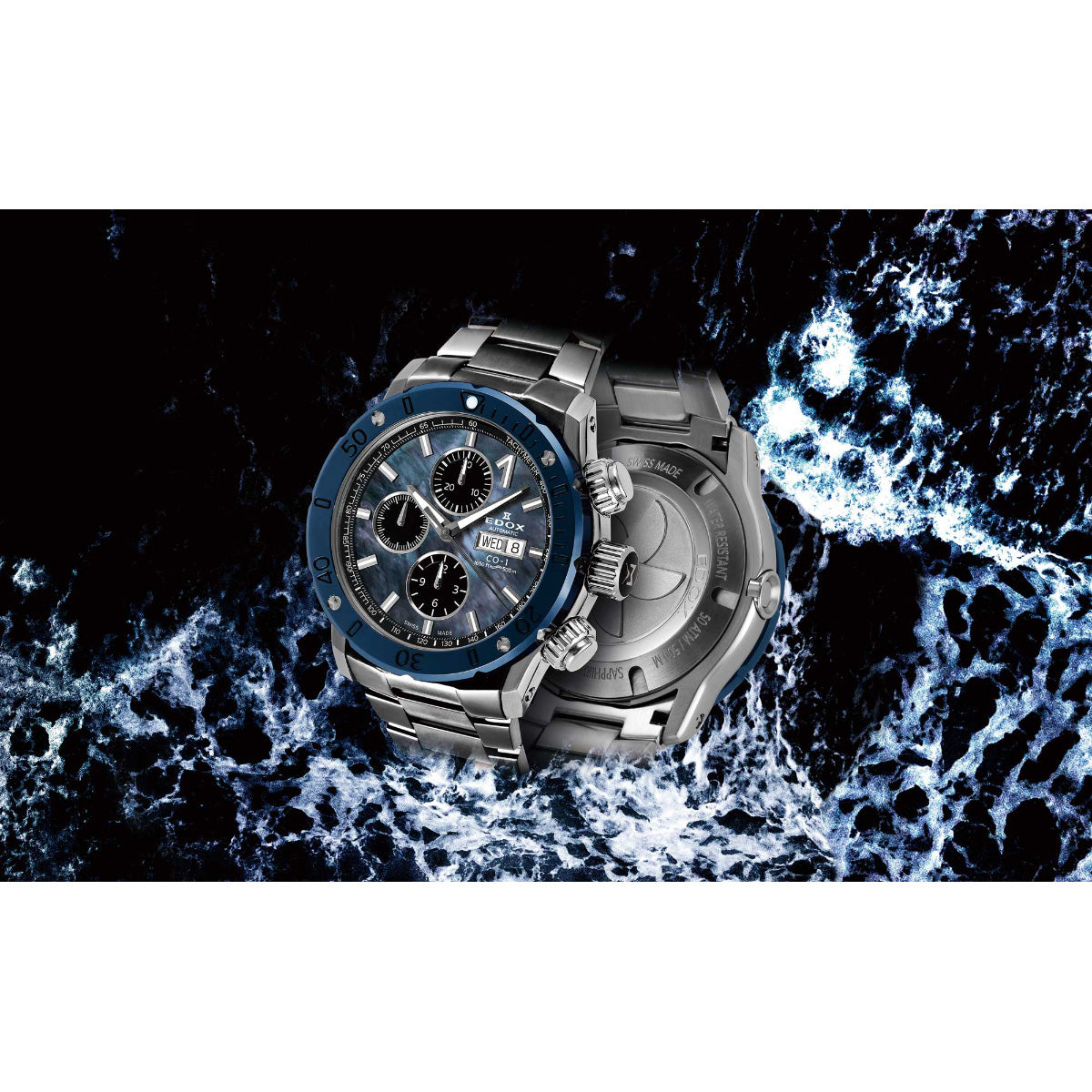 エドックス EDOX クロノオフショア1 クロノグラフ オートマティック ジャパン リミテッド エディション 腕時計 メンズ 自動巻き 日本限定100本 01122-3BU3M-NANIN CHRONOFFSHORE-1【60回分割手数料無料!】
