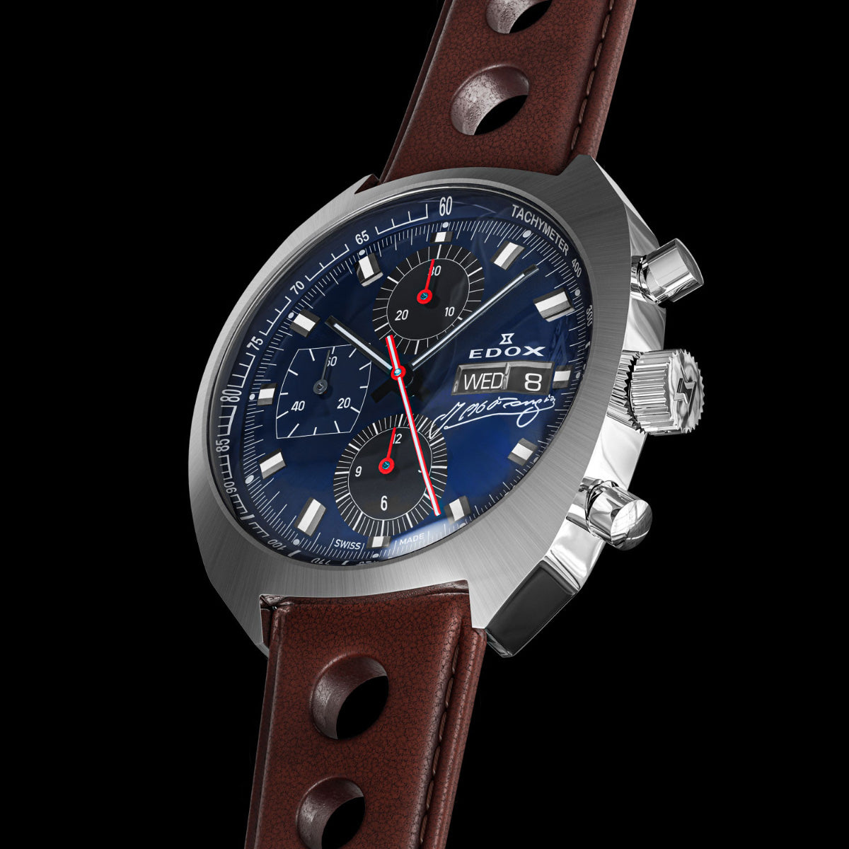 エドックス EDOX クロノラリー スポーツマン クロノグラフ オートマティック ファンジオ リミテッド エディション 腕時計 メンズ 自動巻き 世界限定115本 01132-3BU-BUGN CHRONORALLY【60回分割手数料無料!】