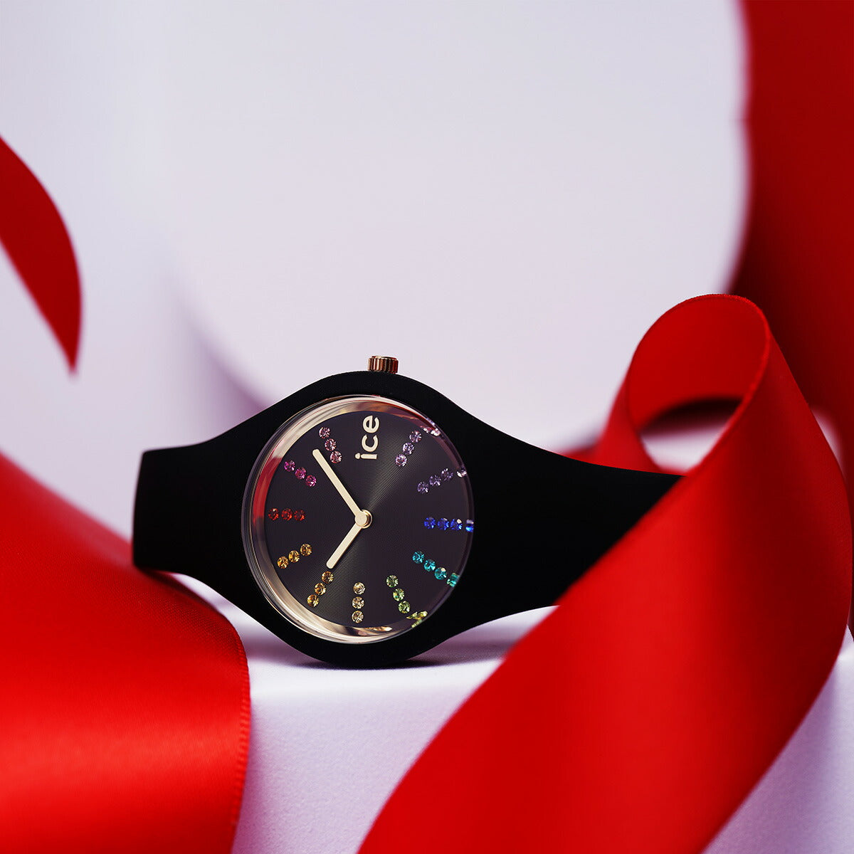 アイスウォッチ ICE-WATCH 腕時計 レディース アイスコスモ ICE cosmos ブラックレインボー スモール 021343