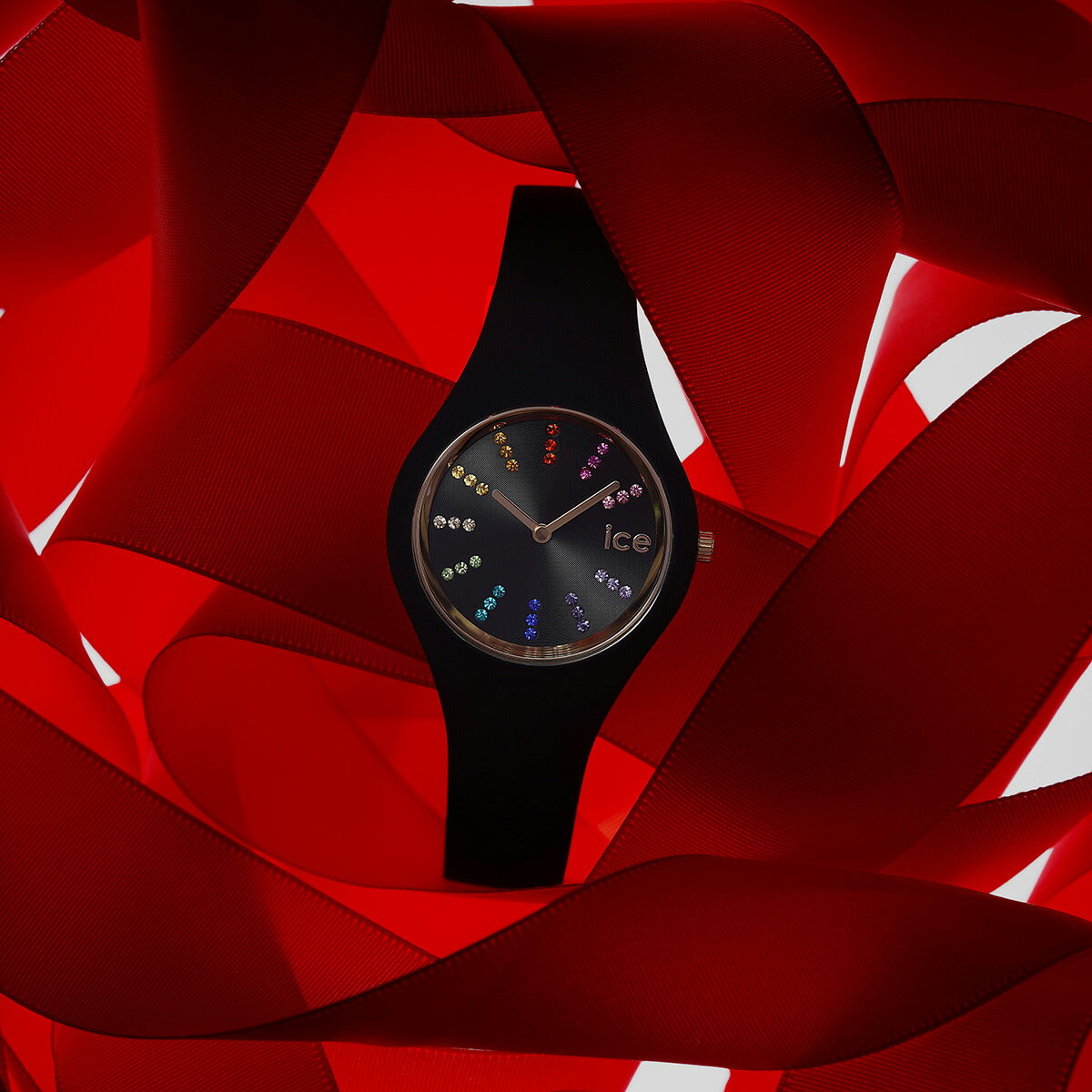 アイスウォッチ ICE-WATCH 腕時計 レディース アイスコスモ ICE cosmos ブラックレインボー スモール 021343