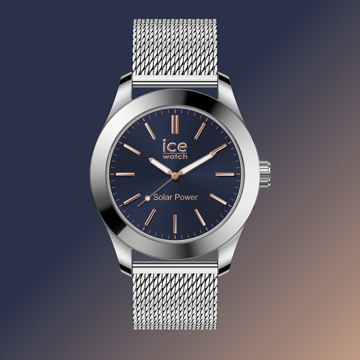 アイスウォッチ ICE-WATCH 腕時計 メンズ アイススティール ソーラー ICE steel Solar シルバーダークブルー ミラネーゼ 023794【2024 新作】