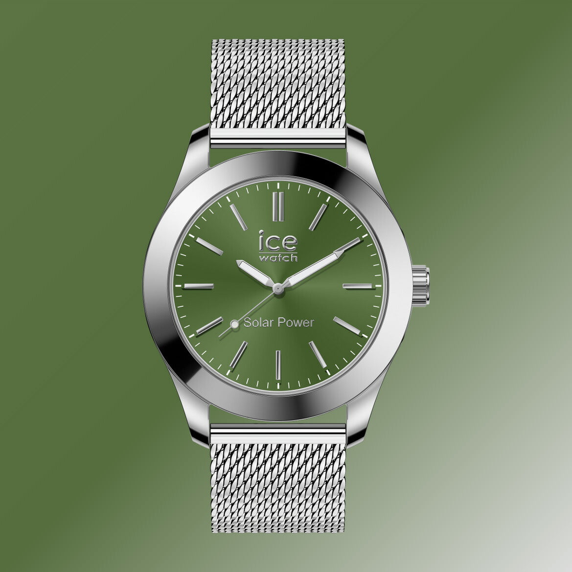 アイスウォッチ ICE-WATCH 腕時計 メンズ アイススティール ソーラー ICE steel Solar シルバーグリーン ミラネーゼ 023796【2024 新作】