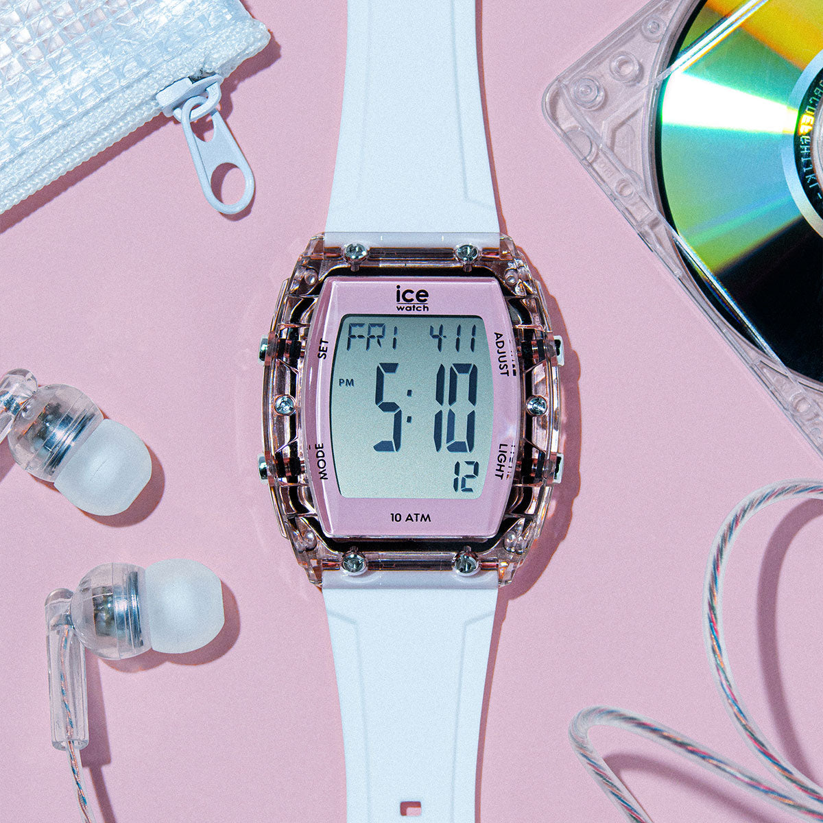 アイスウォッチ ICE-WATCH 腕時計 メンズ レディース アイスデジットボリデイ ICE digit boliday ホワイト クリアピンク シルバー 024566【2025 新作】