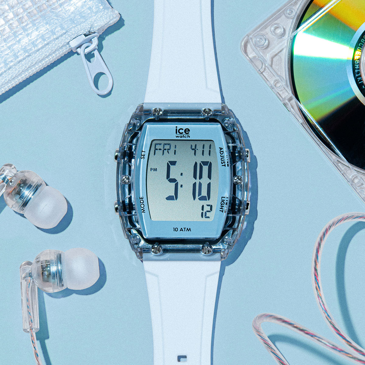 アイスウォッチ ICE-WATCH 腕時計 メンズ レディース アイスデジットボリデイ ICE digit boliday ホワイト クリアブルー シルバー 024567【2025 新作】