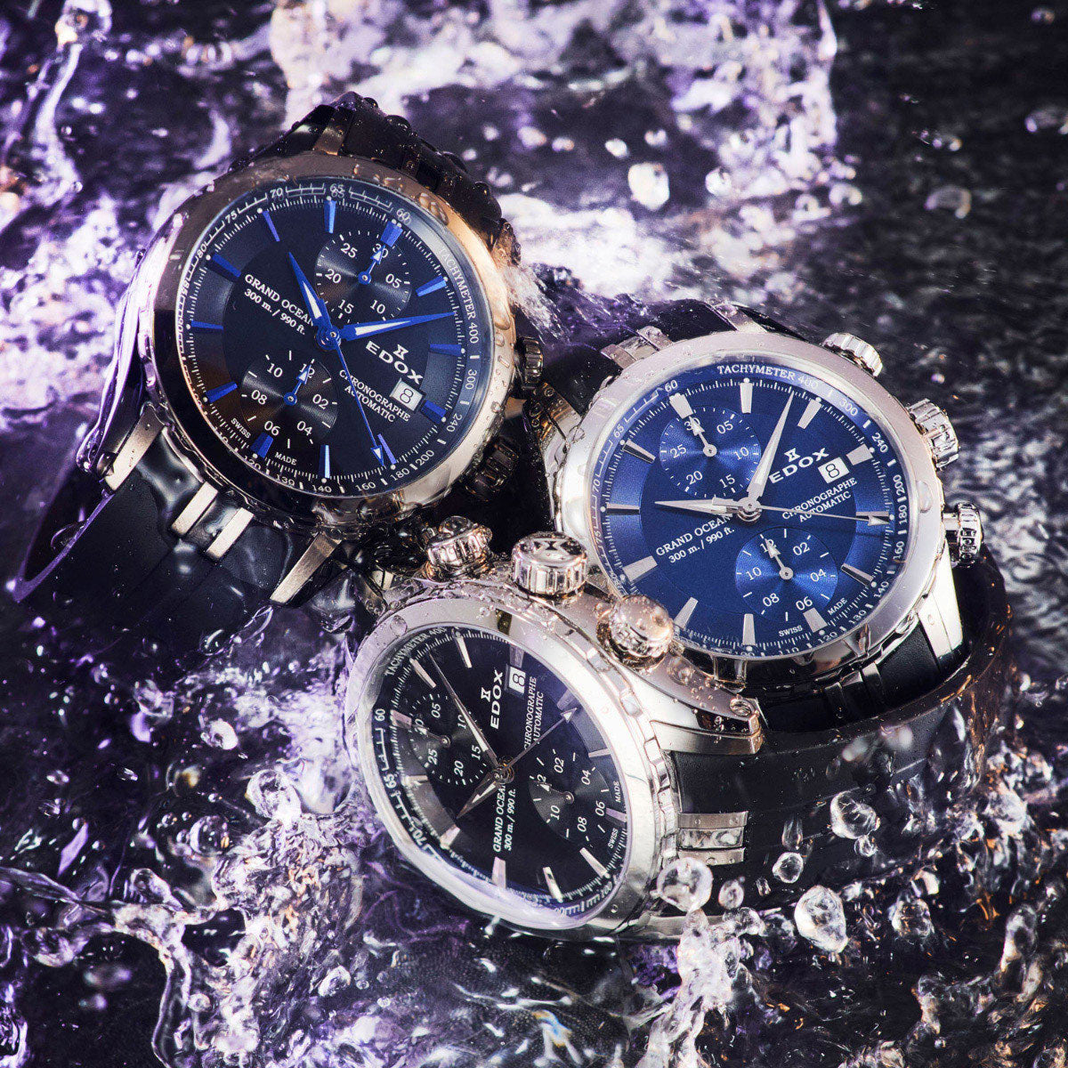 エドックス EDOX グランドオーシャン クロノグラフ オートマティック 腕時計 メンズ 自動巻き 09800-3CA-NIN GRAND OCEAN【60回分割手数料無料!】