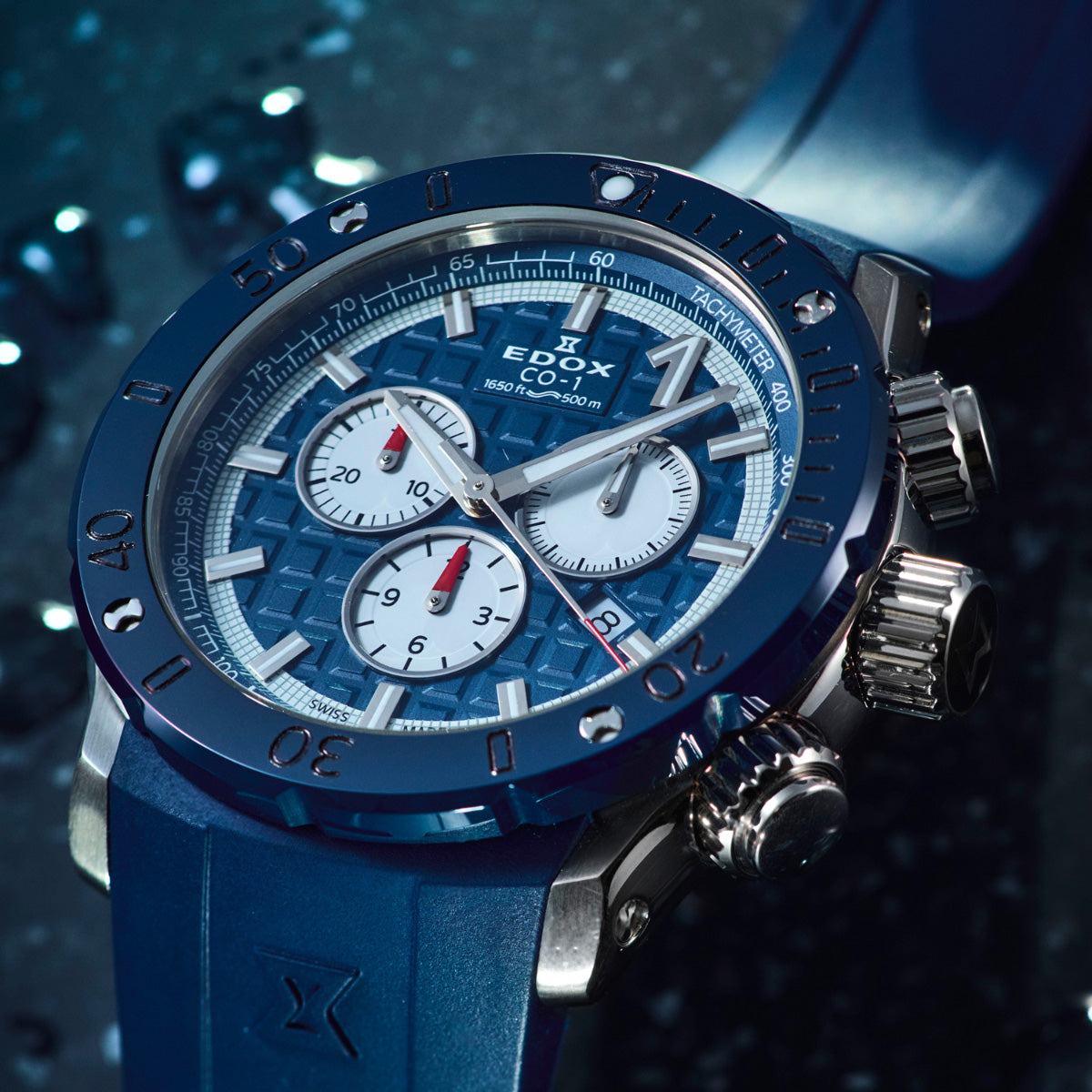 エドックス EDOX クロノオフショア1 クロノグラフ 腕時計 メンズ 10221-3BU9-BUIN9 CHRONOFFSHORE-1【60回分割手数料無料!】