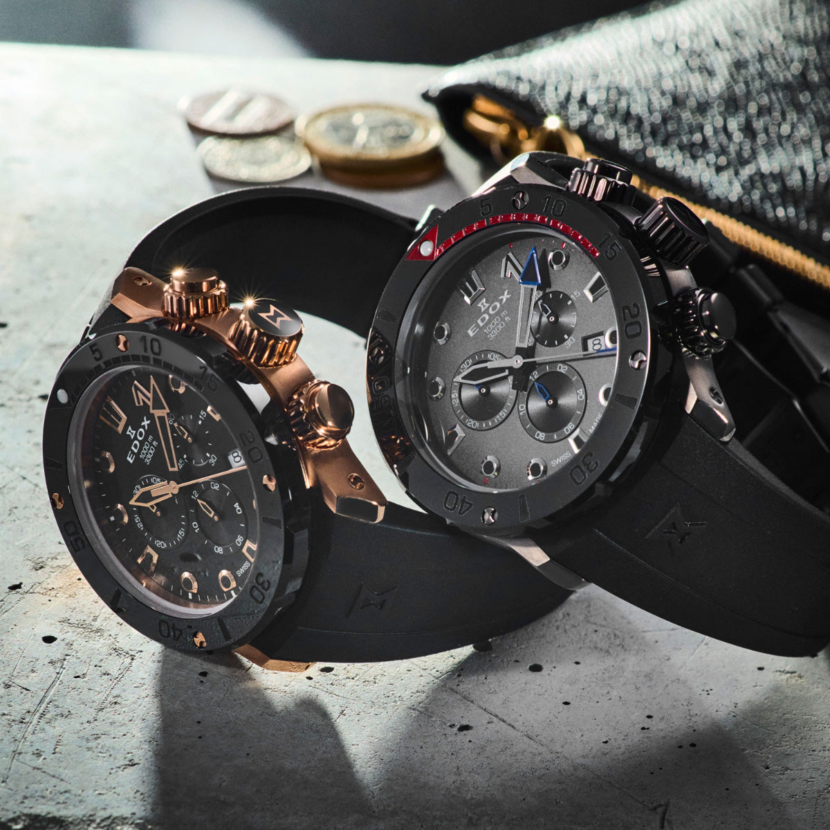 エドックス EDOX クロノオフショア1 クロノグラフ 腕時計 メンズ 10242-TINR-NIR CHRONOFFSHORE-1【60回分割手数料無料!】