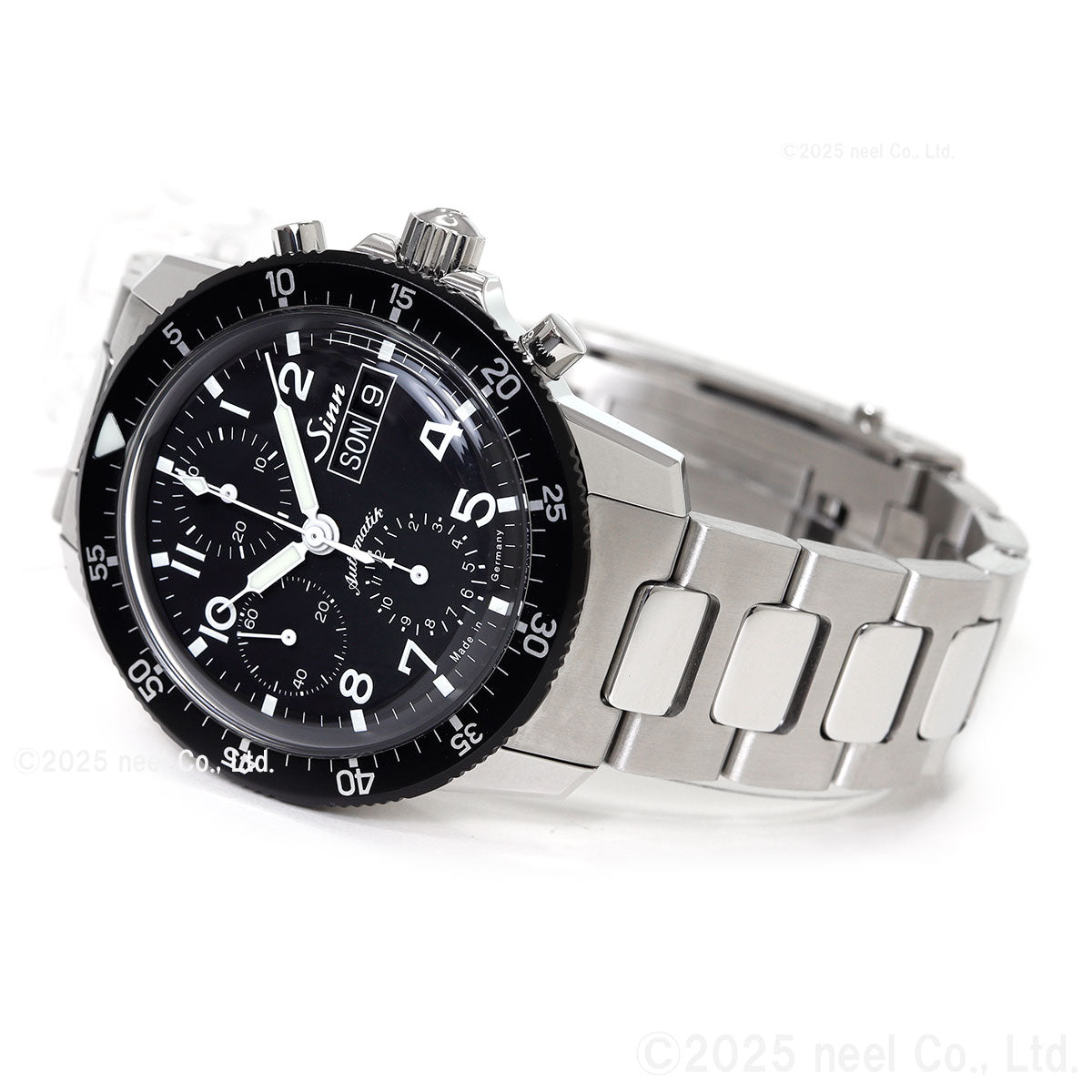 Sinn ジン 103.B.AUTO 自動巻き 腕時計 メンズ Chronographs クロノグラフ 新フォールディングクラスプ付きブレスレット ステンレススチール サテン ポリッシュ ドイツ製