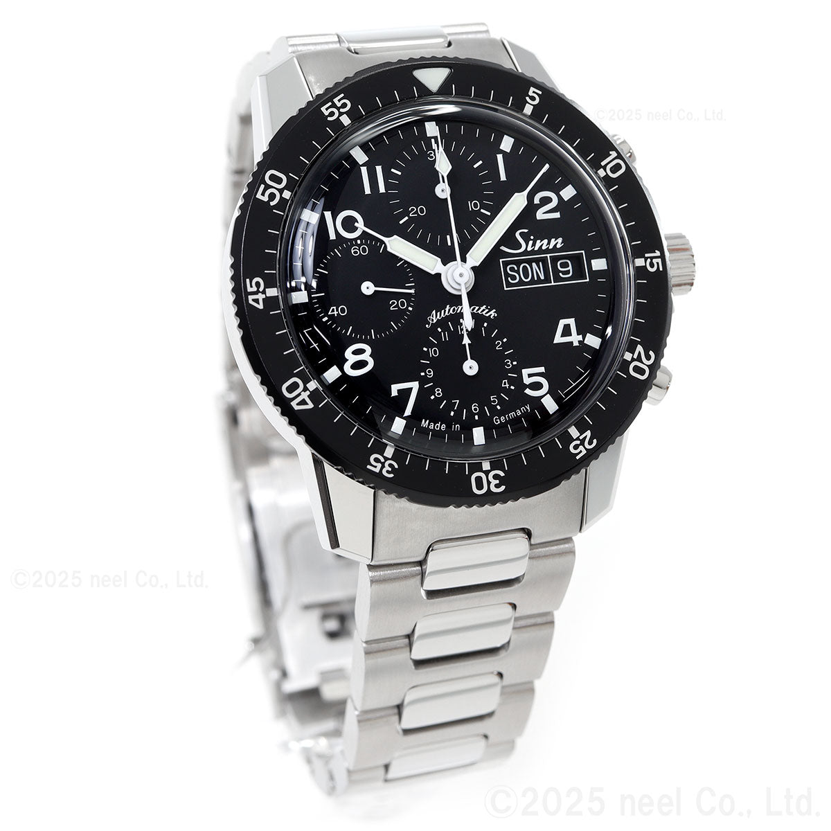 Sinn ジン 103.B.AUTO 自動巻き 腕時計 メンズ Chronographs クロノグラフ 新フォールディングクラスプ付きブレスレット ステンレススチール サテン ポリッシュ ドイツ製