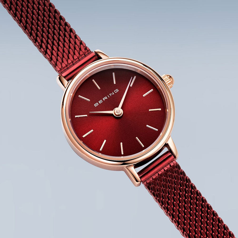 ベーリング BERING 腕時計 レディース クラシック ミニ レッド Classic Mini 11022-363【2025 新作】