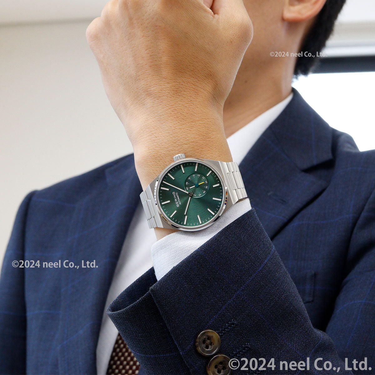 ベーリング BERING 自動巻き 腕時計 メンズ レディース オートマチック アークティックサークル グリーン×シルバー AUTOMATIC ARCTIC CIRCLE GREEN SILVER 19441-708