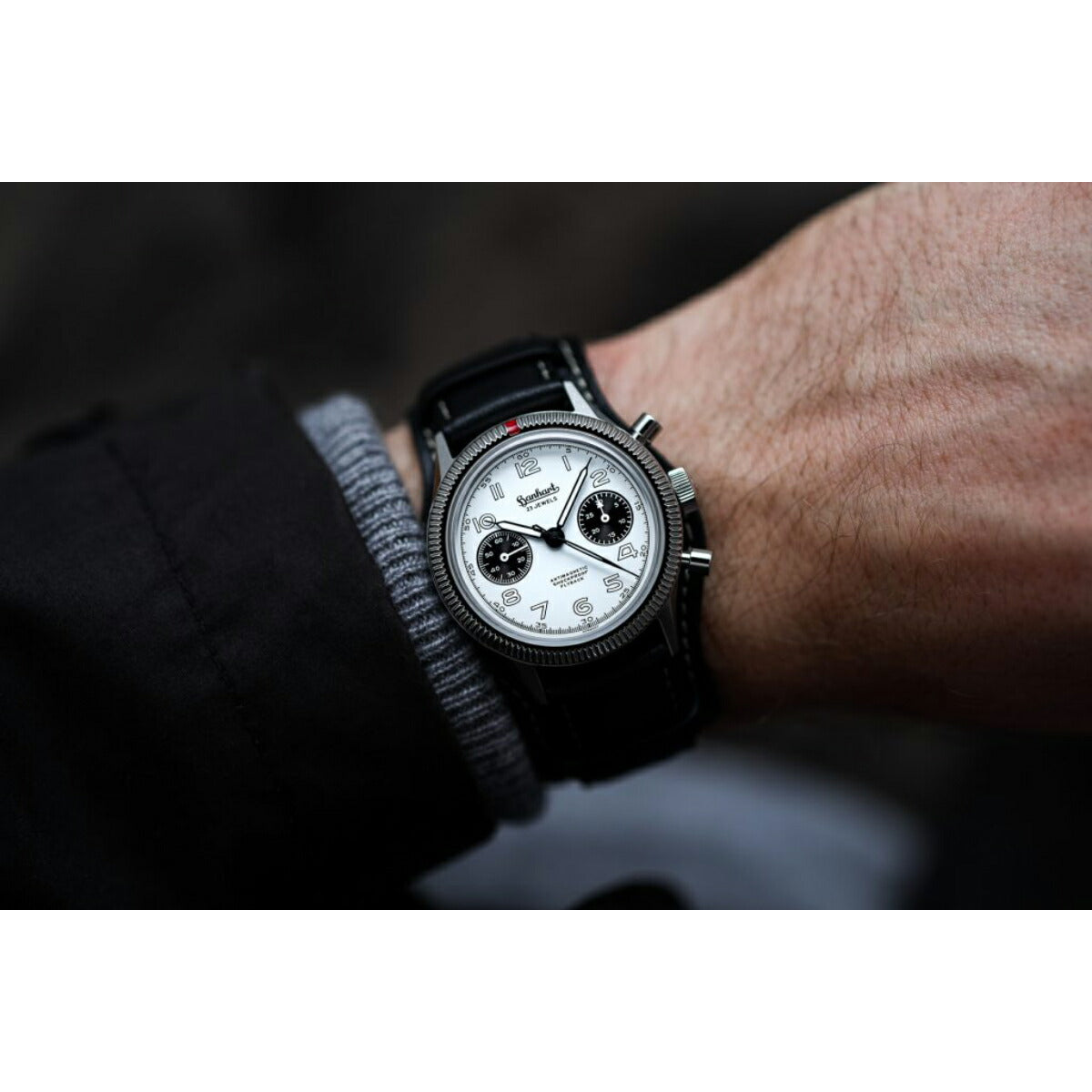 ハンハルト hanhart 腕時計 メンズ パイオニア 417ES 1954 フライバック パンダ 39 PIONEER 417ES 1954 Flyback Panda 39 手巻き 1H701.201-7010