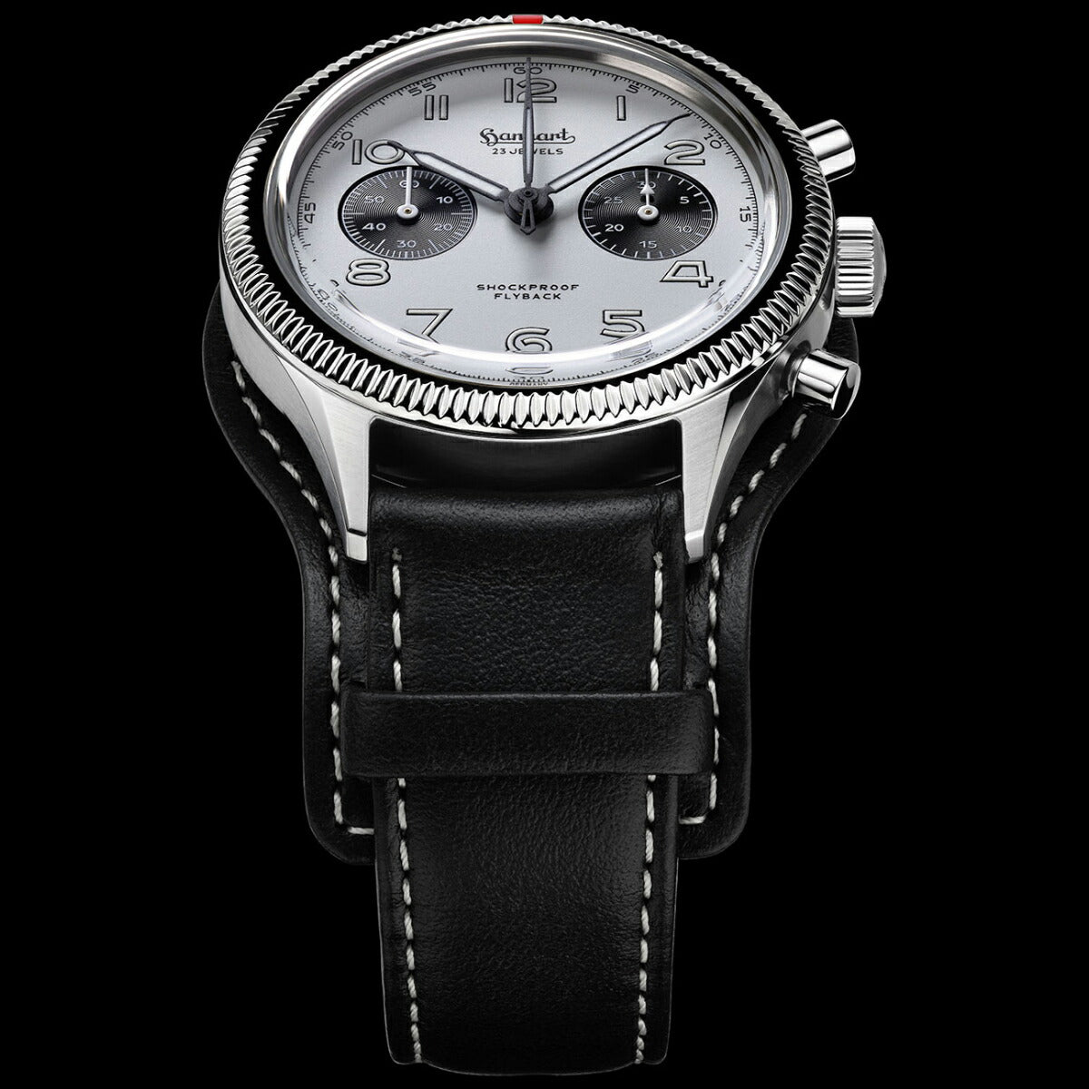 ハンハルト hanhart 腕時計 メンズ パイオニア 417ES フライバック パンダ 42 PIONEER 417ES Flyback Panda 42 手巻き 1H721.201-7010