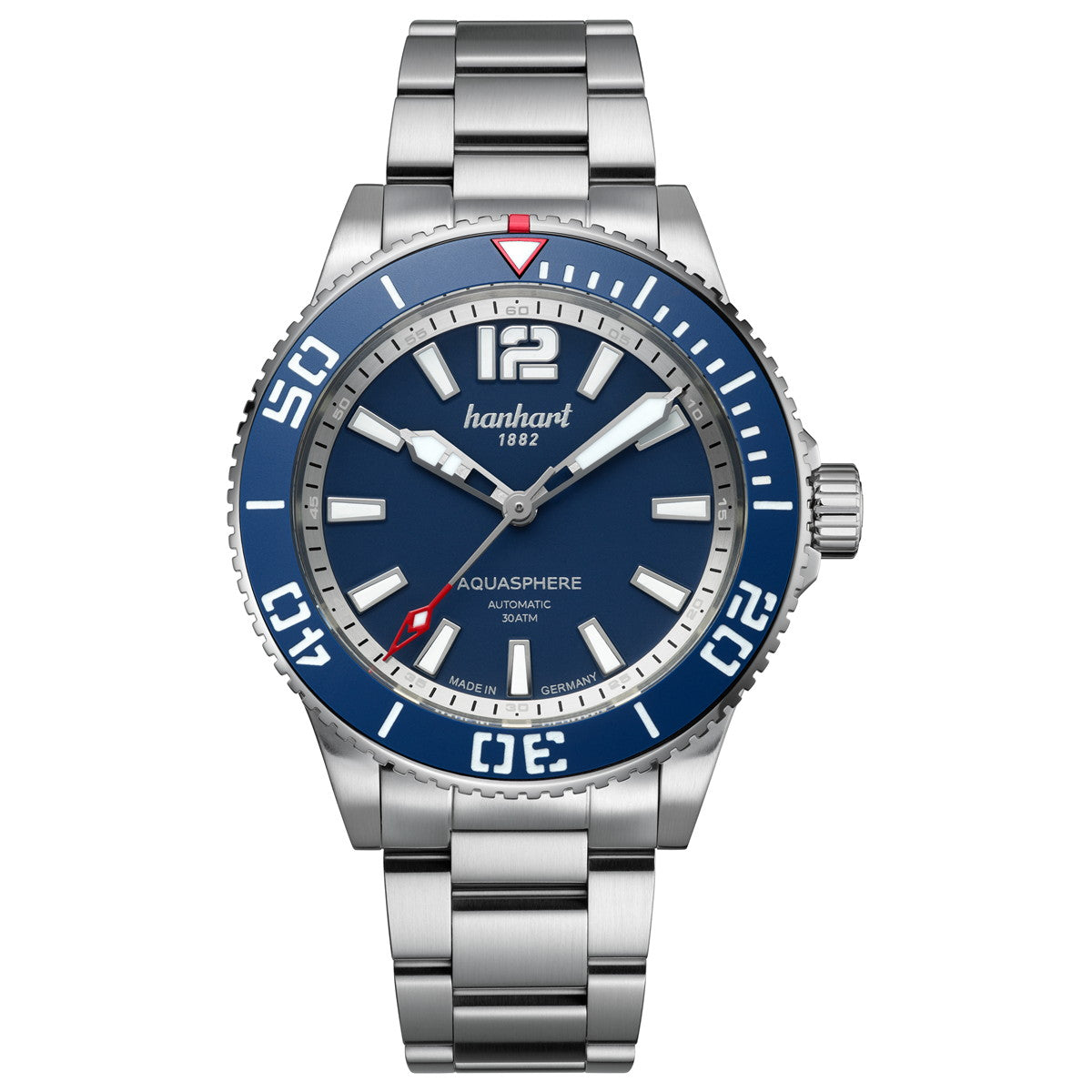 ハンハルト hanhart 腕時計 メンズ アクアスフィア フリーフォール AQUASPHERE FREEFALL ブルー 自動巻き 1H772.270-6428