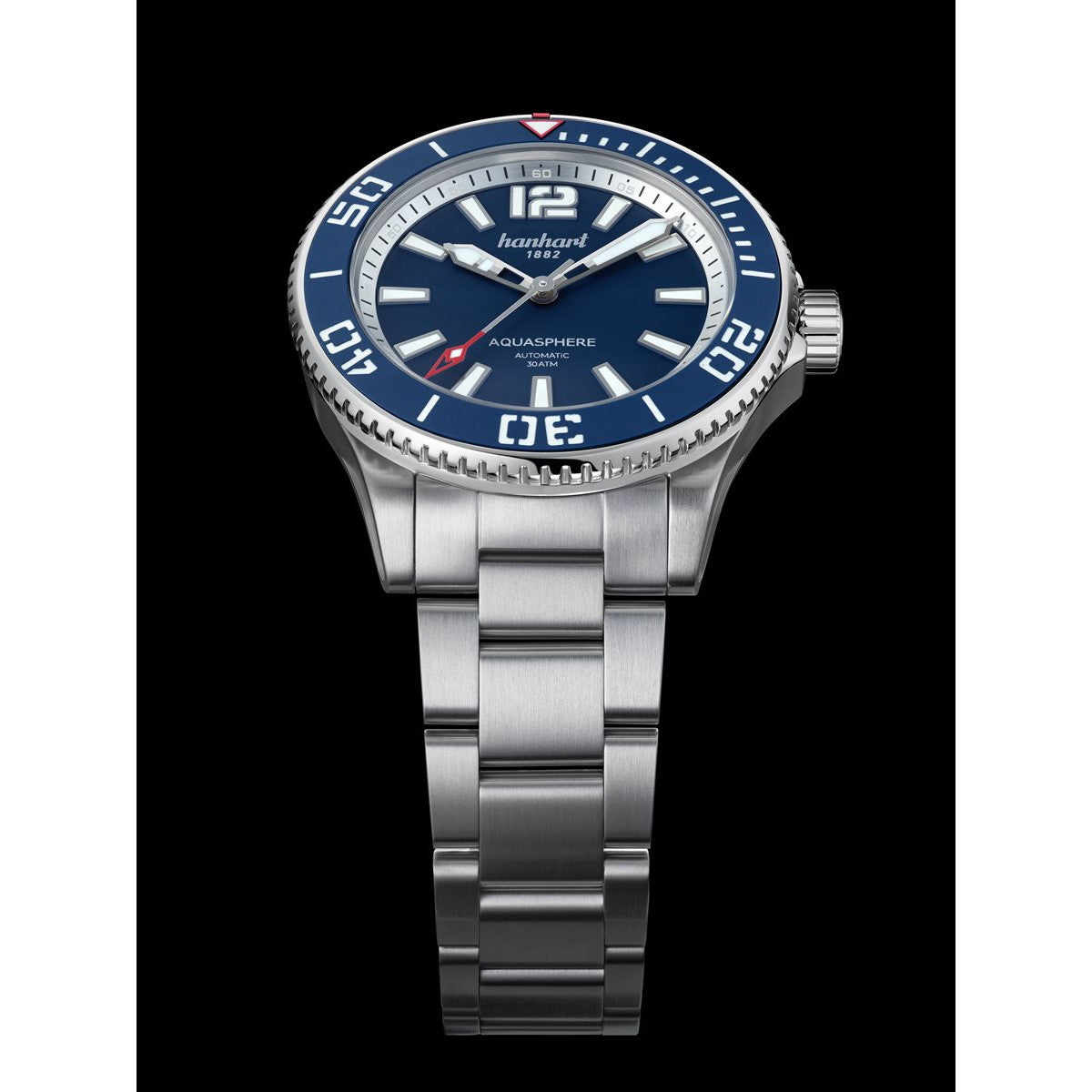 ハンハルト hanhart 腕時計 メンズ アクアスフィア フリーフォール AQUASPHERE FREEFALL ブルー 自動巻き 1H772.270-6428