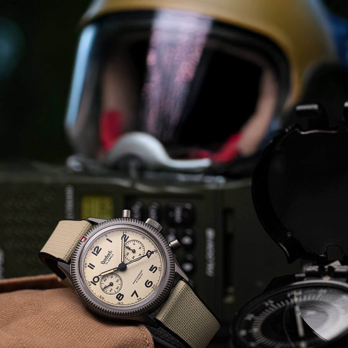 ハンハルト HANHART 417 TI Desert Pilot デザートパイロット 腕時計 メンズ 手巻き フライバック 限定モデル H701l.250-1715【60回分割手数料無料!】