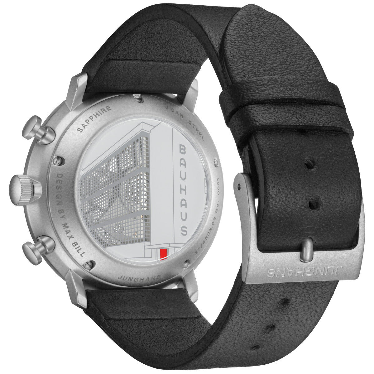 ユンハンス JUNGHANS Max Bill Chronoscope Bauhaus マックス ビル クロノスコープ バウハウス 腕時計 メンズ 自動巻き クロノグラフ 27 4303 02【60回分割手数料無料!】