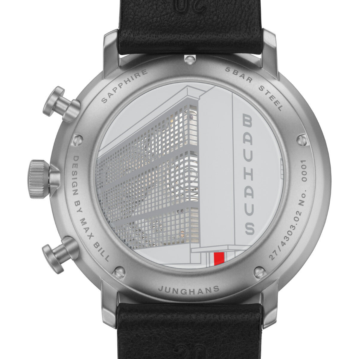 ユンハンス JUNGHANS Max Bill Chronoscope Bauhaus マックス ビル クロノスコープ バウハウス 腕時計 メンズ 自動巻き クロノグラフ 27 4303 02【60回分割手数料無料!】