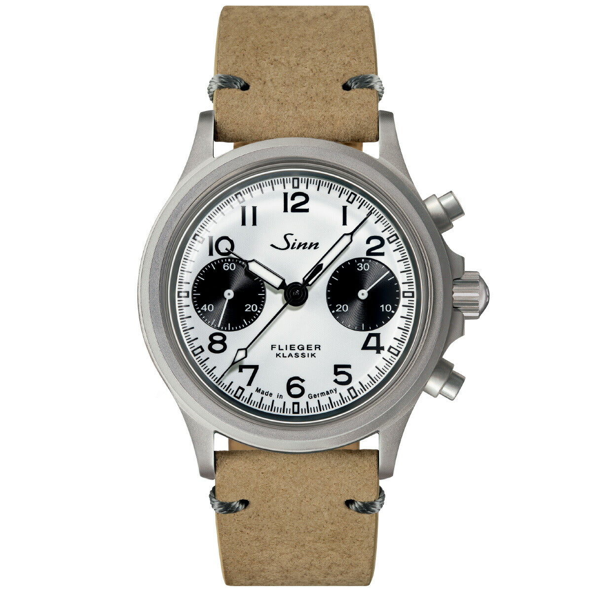 Sinn ジン 356.FLIEGER.KLASSIK.W 自動巻き 腕時計 メンズ クロノグラフ ボアレザーストラップ(グレー) ドイツ製【60回分割手数料無料!】