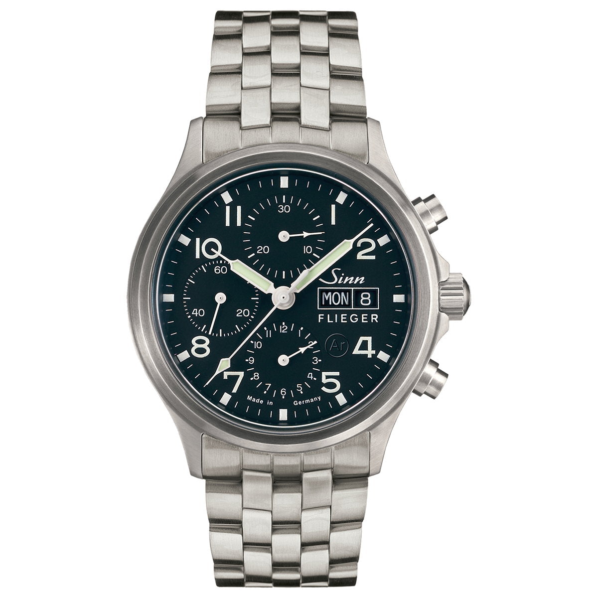 Sinn ジン 358.SA.FLIEGER 自動巻き 腕時計 メンズ Instrument Chronographs インストゥルメント クロノグラフ ステンレスバンド ドイツ製【60回無金利ローン】