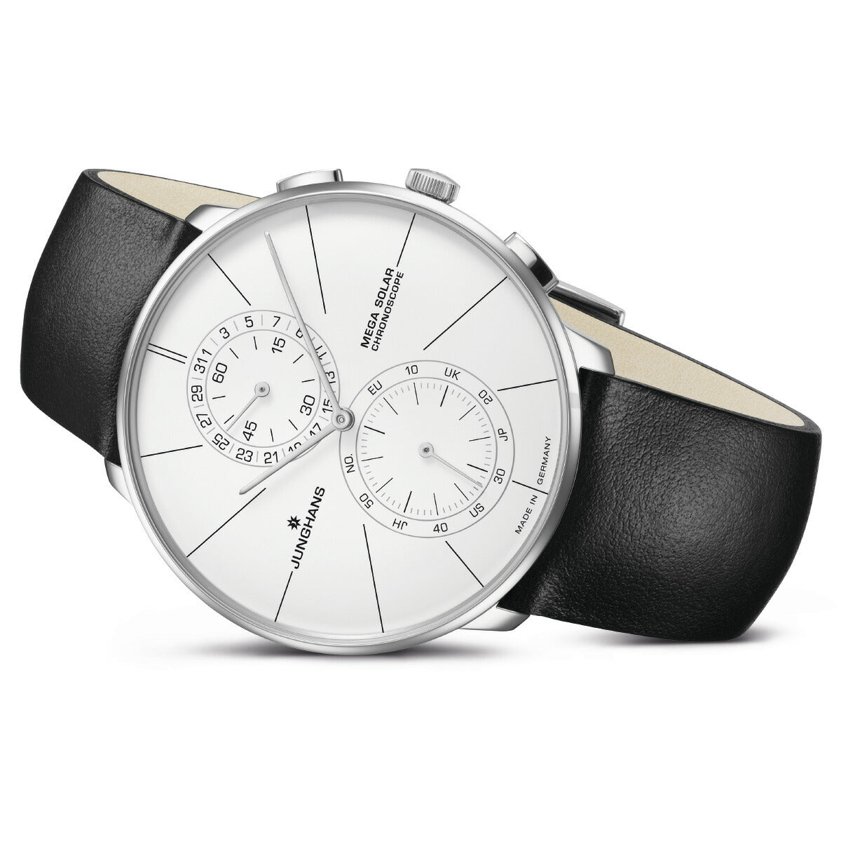 ユンハンス JUNGHANS Meister fein Chronoscope MEGA Solar マイスター ファイン クロノスコープ メガソーラー 腕時計 メンズ 電波ソーラー クロノグラフ 59 4200 00【60回分割手数料無料!】
