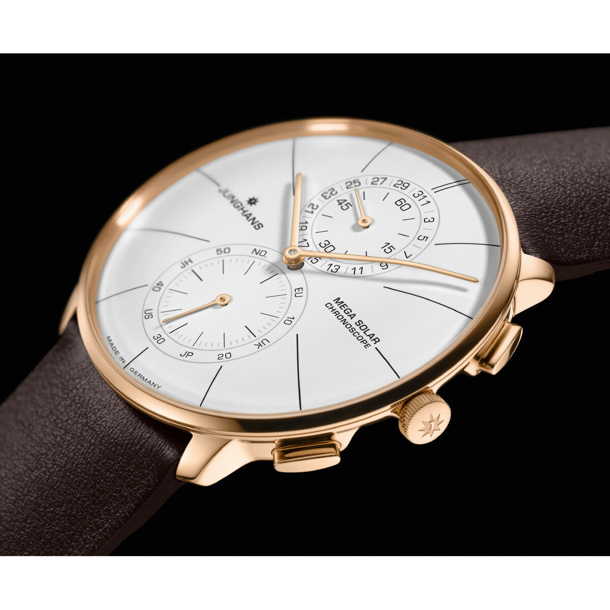 ユンハンス JUNGHANS Meister fein Chronoscope MEGA Solar マイスター ファイン クロノスコープ メガソーラー 腕時計 メンズ 電波ソーラー クロノグラフ 59 7201 00【60回分割手数料無料!】