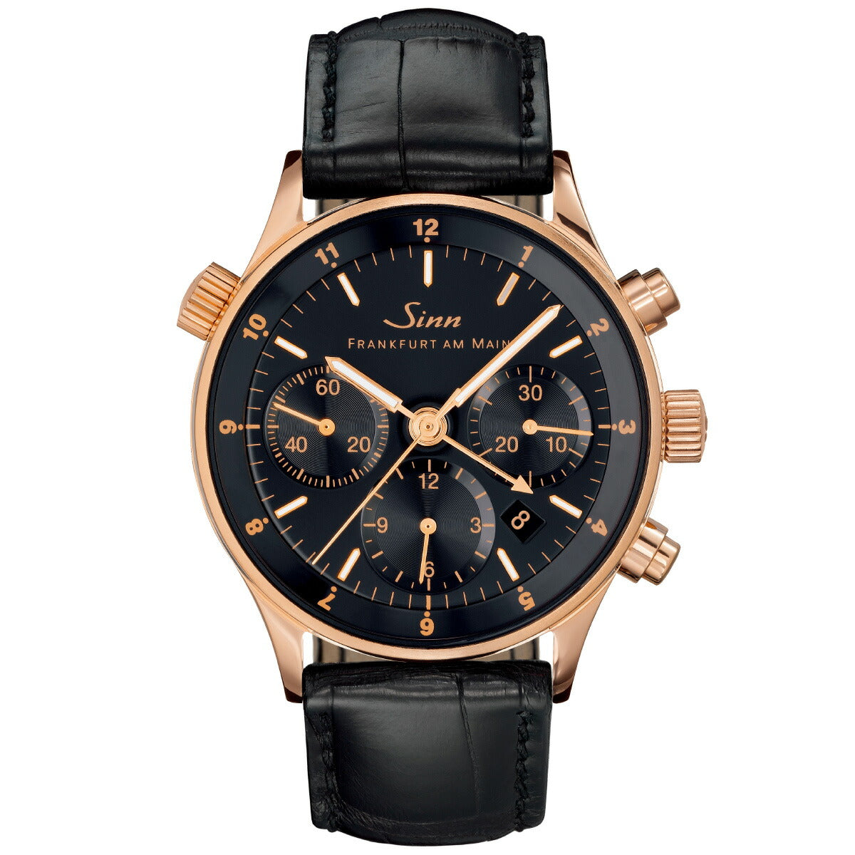 Sinn ジン 6000 Rose Gold 自動巻き 腕時計 メンズ フランクフルト ファイナンシャル ウォッチ アリゲーターストラップ ドイツ製【60回分割手数料無料!】