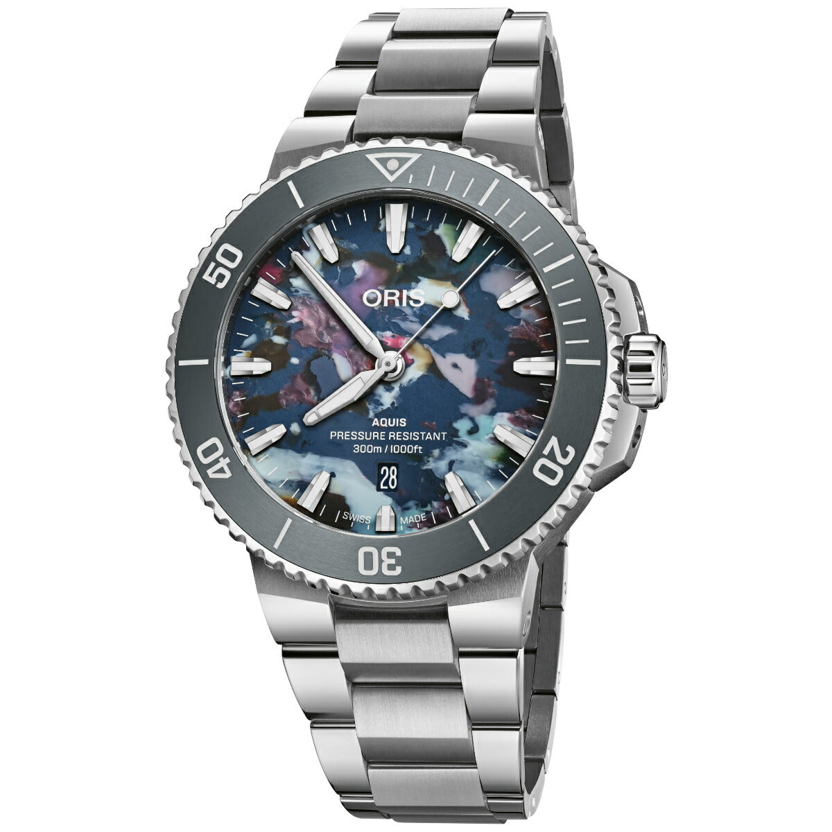 オリス ORIS アクイスデイト アップサイクル AQUIS DATE ダイバーズウォッチ 腕時計 メンズ 自動巻き 01 733 7789 4150-07 8 23 04PEB【60回分割手数料無料!】