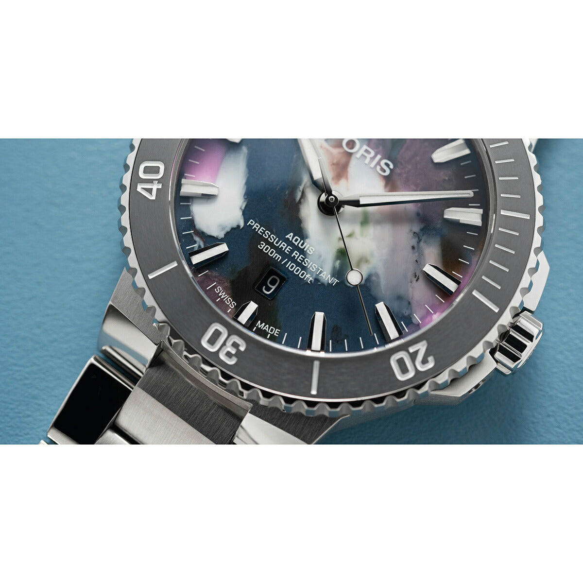 オリス ORIS アクイスデイト アップサイクル AQUIS DATE ダイバーズウォッチ 腕時計 メンズ 自動巻き 01 733 7789 4150-07 8 23 04PEB【60回分割手数料無料!】