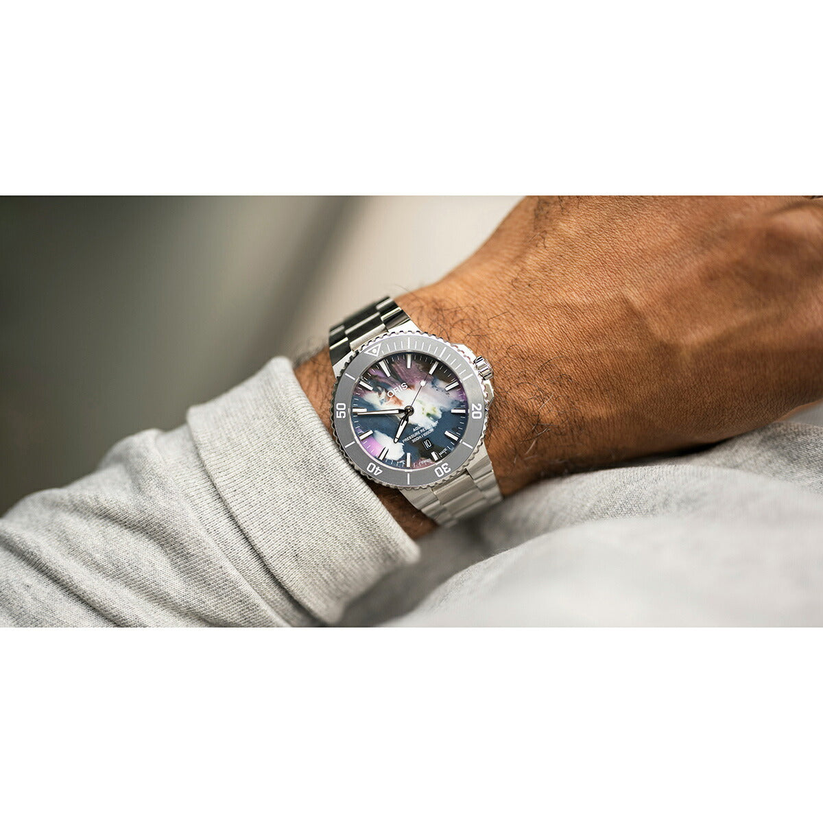 オリス ORIS アクイスデイト アップサイクル AQUIS DATE ダイバーズウォッチ 腕時計 メンズ 自動巻き 01 733 7789 4150-07 8 23 04PEB【60回分割手数料無料!】