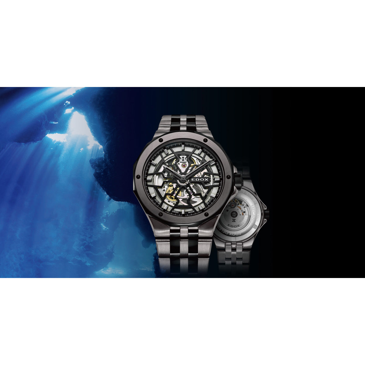 エドックス EDOX デルフィン オリジナル メカノ オートマティック 腕時計 メンズ 自動巻き 85303-357GNM-NGN DELFIN【60回分割手数料無料!】